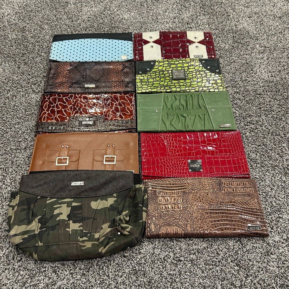 Miche Hard Shell Shells Mixed Design Lot of 10 Reseller Bundle Clutch Covers - Picture 3 of 7